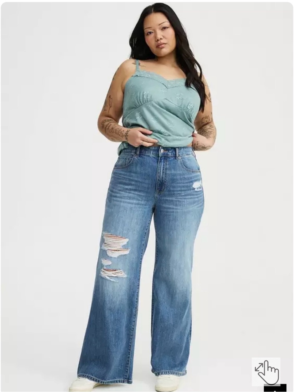 Torrid Light Blue High-Rise Wide-Leg Jean Plus Size 28T